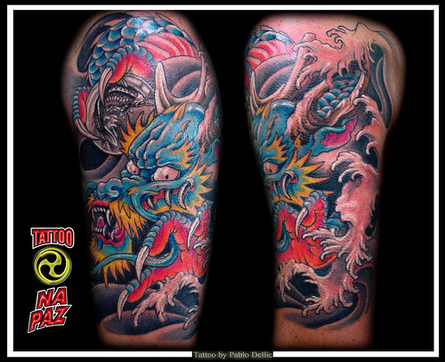 Tatuagem Oriental de Drag o Dragon halfsleeve Tattoo by Pablo Dellic