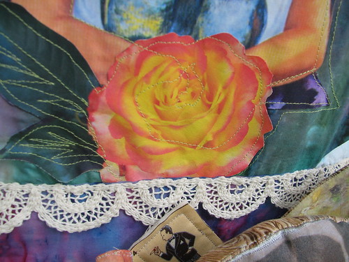 real rose printed on fabric