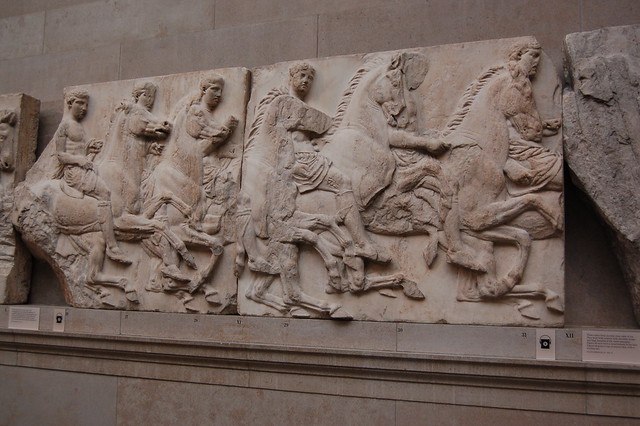 Carved tiles from the Elgin Marbles at the British Museum by Chris Devers