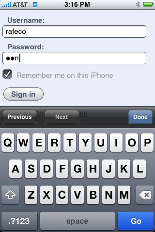 iPhone password masking