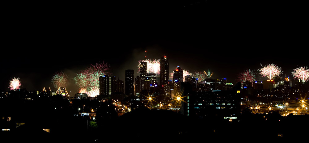 Riverfire 2008, fireworks from Wooloowin