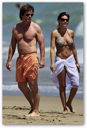 Lisa Rinna and husband, Harry Hamlin, on Beach