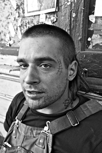 facial tattooing. homeless facial tattoo