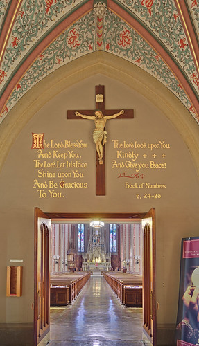 Saint Francis de Sales Oratory, in Saint Louis, Missouri, USA - center narthex before renovation - view to nave