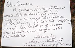Inside Autism Society of Maine Thank You card