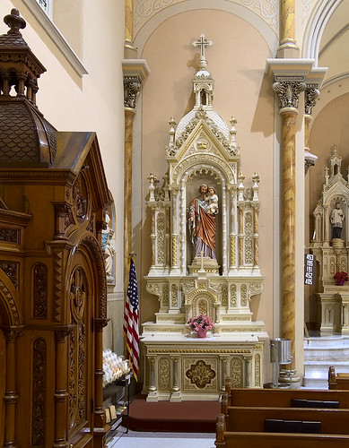Saint Anthony of Padua Roman Catholic Church, in Saint Louis, Missouri, USA - Saint Joseph's altar