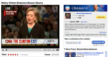 Clinton Endorses Obama