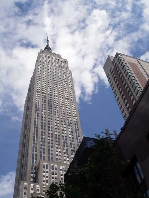 a look up at the Empire State Building, Manhattan, NYC
