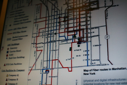 Map of fiber routes in Manhattan