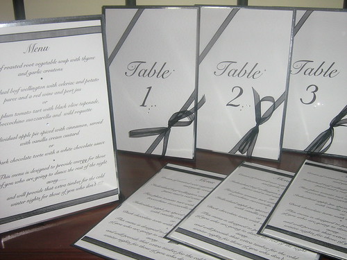 Some stationery i made for a black white and silver wedding