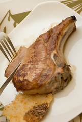 brined double-cut pork chop