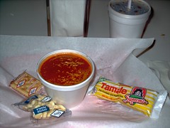 Chilli and a Tamale. Goodie's Hot Dogs. River Grove Illinois.