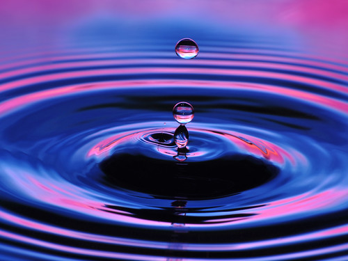 water drop. Pink and Blue water drop
