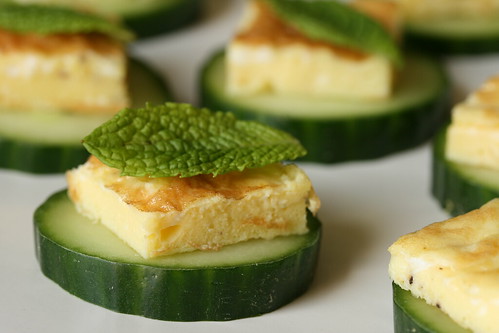 Egg, Mint and Cucumber Canape