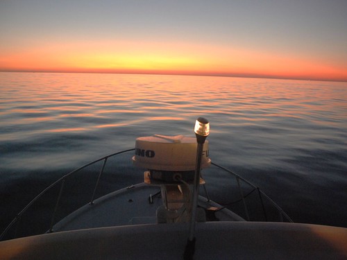 Sunrise over the bow