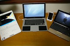 MacBook, idea pad, ASUS S101 and iPod