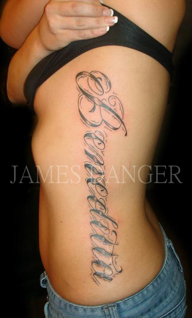James Danger Script Lettering Tattoo 