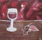 julia*dream *for* International Justice Mission: Wine & Leaves (21.5" hand painted silk)