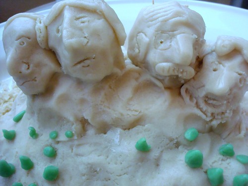Mt Rushmore from sugar cookie dough