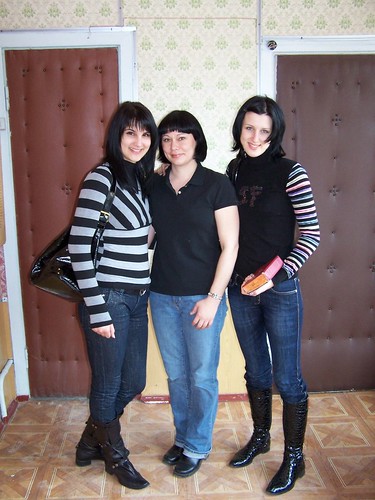 Zhenia, Edna, and Veronika at church