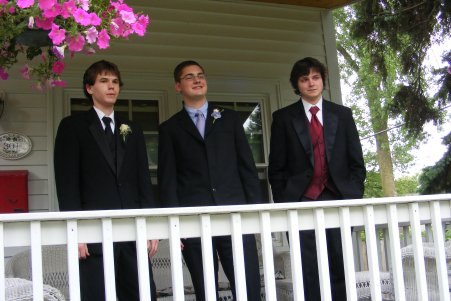 Prom Guys on Porch