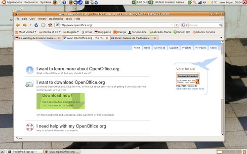 OpenOffice.org 2.4.1 disponible sur le site anglophone.