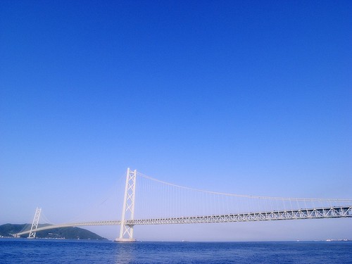 blue sky white bridge