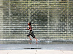Running, Crown Fountain, Chicago, IL