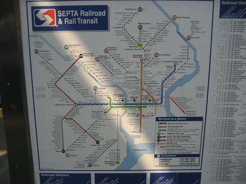 SEPTA Railroad and Rail Transit Map