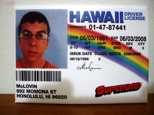 superbad mclovin. The quot;Superbadquot; McLovin license