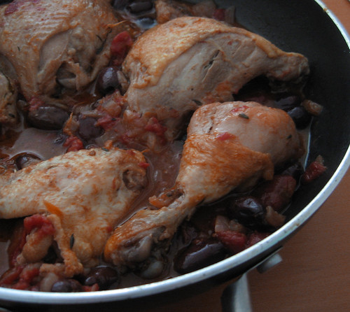 dinner - chicken with tomatoes and olives