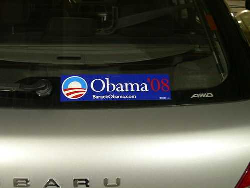 支持歐巴馬的汽車貼紙(Obama '08)