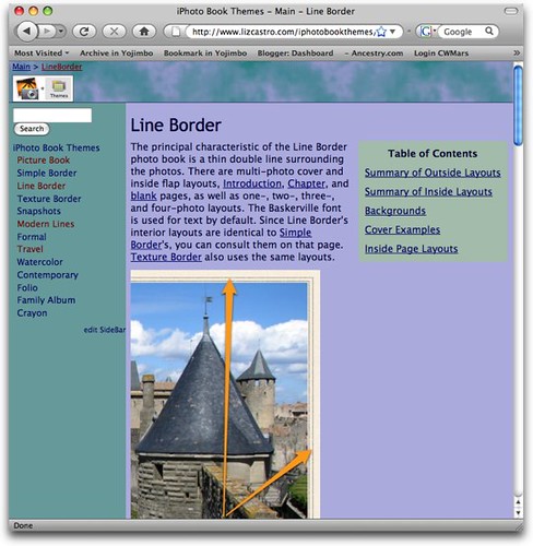 iPhoto Book Themes site
