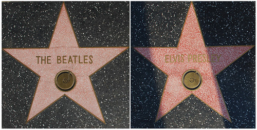The Beatles' and Elvis's Walk of Fame Stars