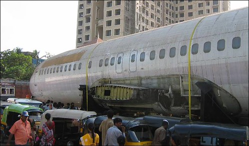 Abandoned Boeing 737 on Mumbai Street