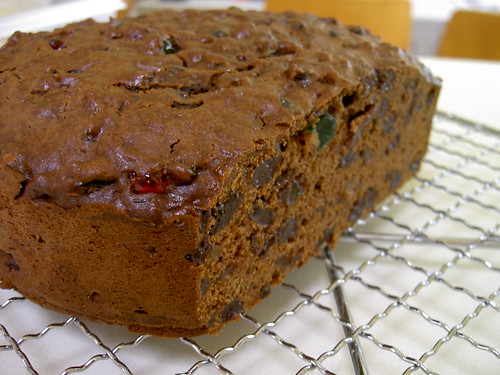 First fruit cake out of the oven