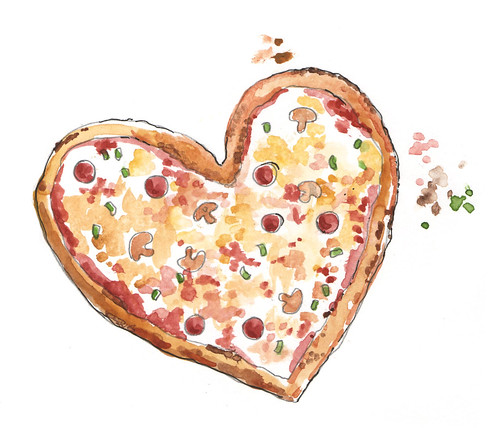 pizza with heart