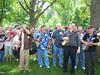 Lining up for the group photo at Midwest Banjo Camp 2008
