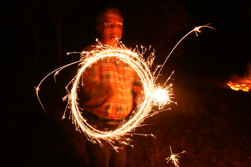 Dad with sparklers