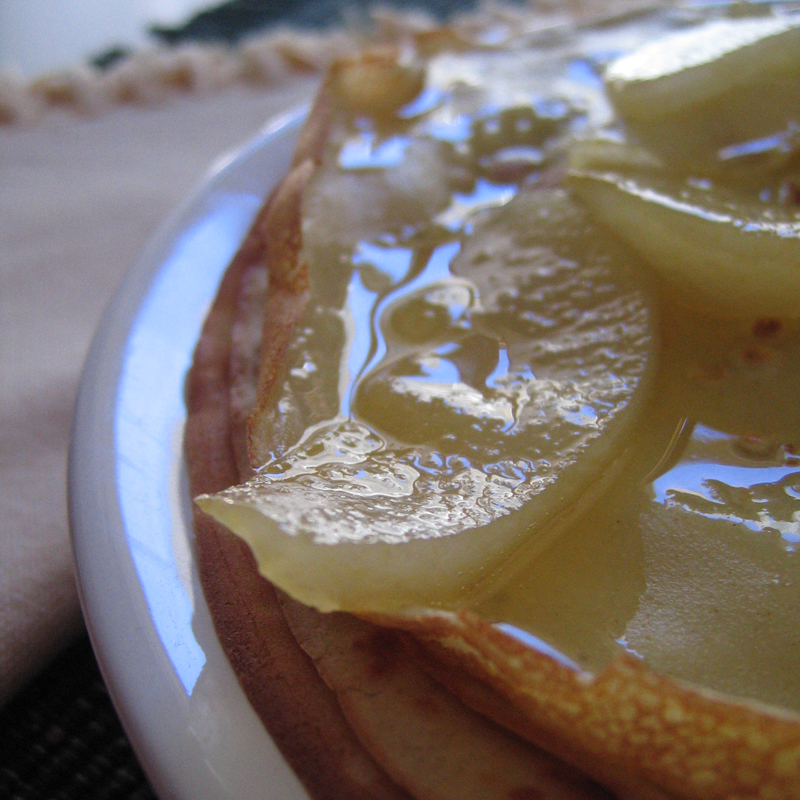 Caramelized pear pancakes