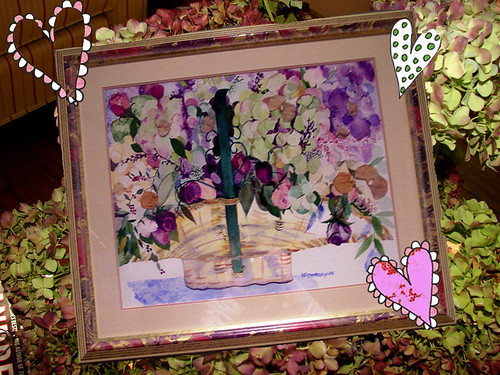 pink-hydrangea-painting-framed