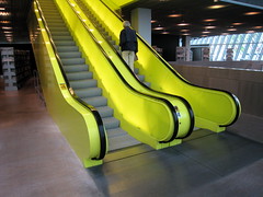 Yellow Escalator Seattle Public Library