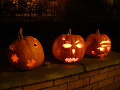J & E had carved pumpkins