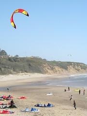 Kite surfers at Waddell Beach, California