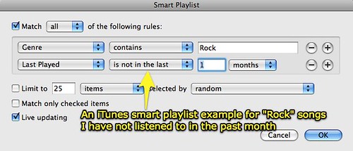 iTunes Smart Playlist example