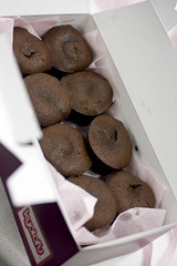 A box full o' mini miso chocolate cakes