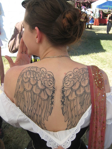 Wings Art Tattoo: Back Body Girl
