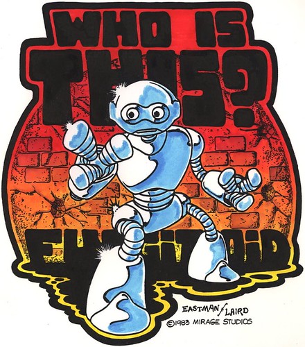 Blast from the Past #34 repost: "Who is this? Fugitoid" iron-on ..by Eastman and Laird (( 1983 )) [[ Courtesy of Laird ]]