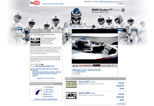 BMW Sauber F1 - YouTube Channel