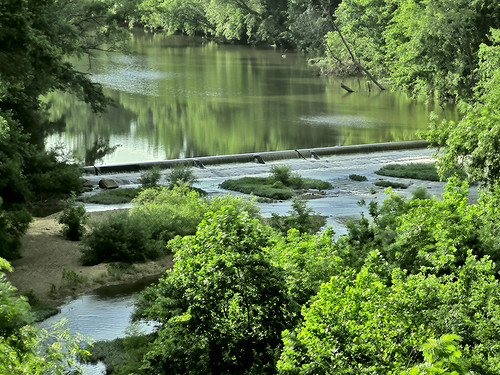 Bourbeuse River, in Noser Mill, Franklin County, Missouri, USA - dam